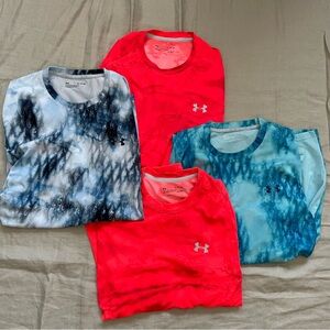 Lot bundle of four long sleeve loose fit Under Armour athletic workout shirt